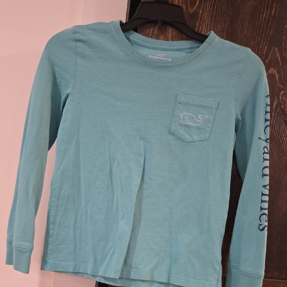 Vineyard Vines Kids Teal Long Sleeve Tee